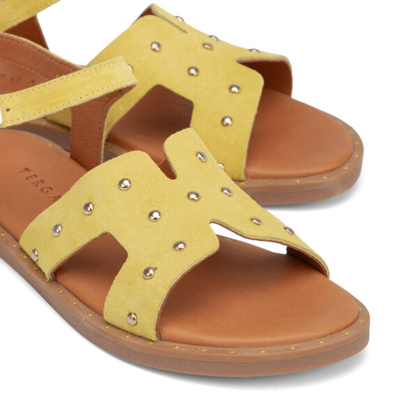 Sarı Hakiki Süet Deri Kadın Sandalet - K26Y1SN68602-U28 - 3