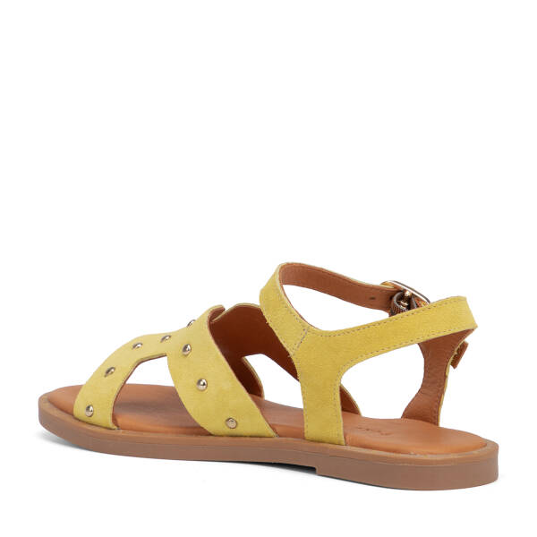 Sarı Hakiki Süet Deri Kadın Sandalet - K26Y1SN68602-U28 - 4