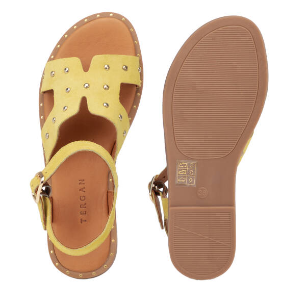 Sarı Hakiki Süet Deri Kadın Sandalet - K26Y1SN68602-U28 - 6
