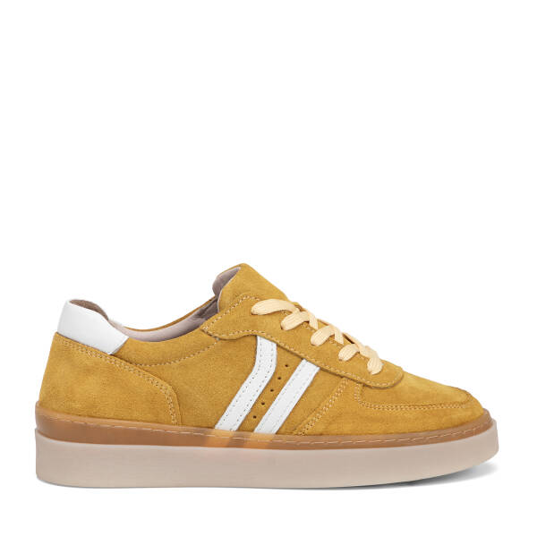 Sarı Hakiki Süet Deri Kadın Sneaker - K26I1AY68421-U28 - 1