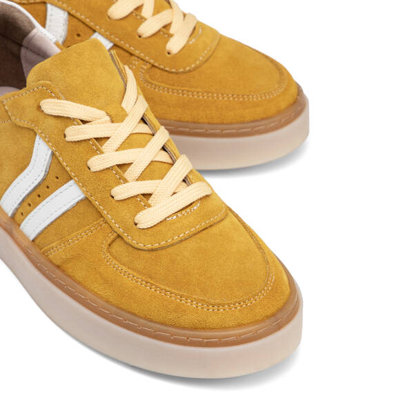 Sarı Hakiki Süet Deri Kadın Sneaker - K26I1AY68421-U28 - 3