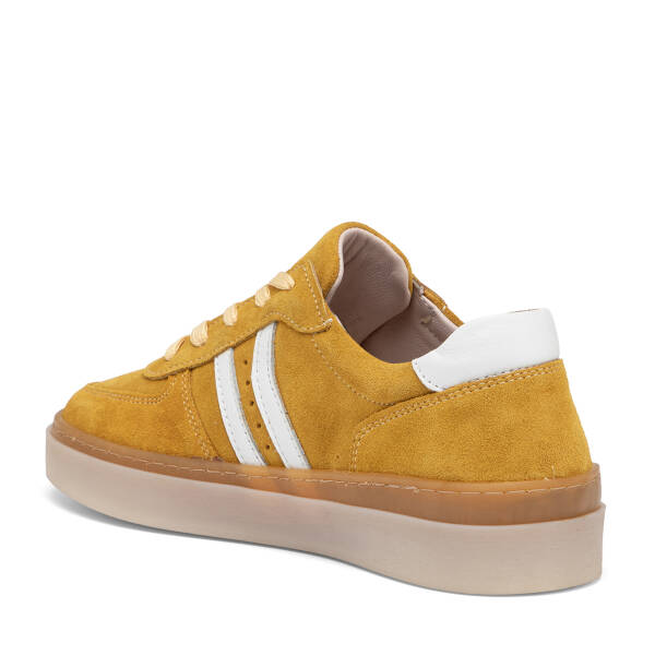 Sarı Hakiki Süet Deri Kadın Sneaker - K26I1AY68421-U28 - 4