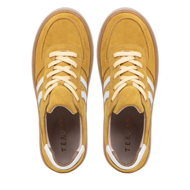 Sarı Hakiki Süet Deri Kadın Sneaker - K26I1AY68421-U28 - 5