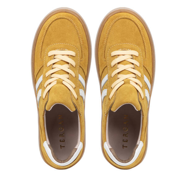 Sarı Hakiki Süet Deri Kadın Sneaker - K26I1AY68421-U28 - 5