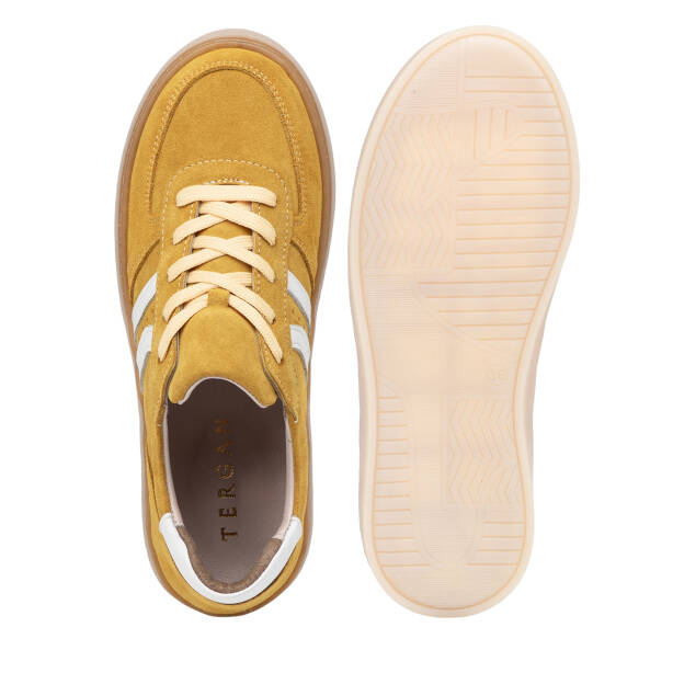 Sarı Hakiki Süet Deri Kadın Sneaker - K26I1AY68421-U28 - 6