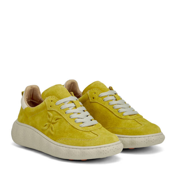 Sarı Hakiki Süet Deri Kadın Sneaker - K26I1AY68701-U28 - 2