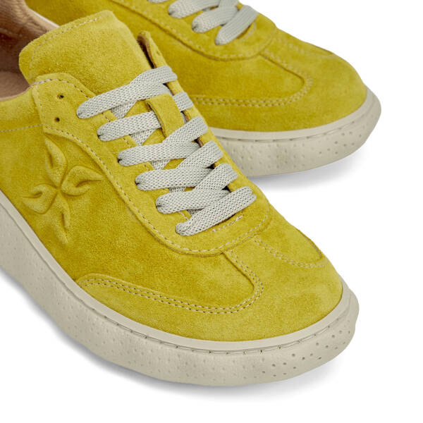 Sarı Hakiki Süet Deri Kadın Sneaker - K26I1AY68701-U28 - 3