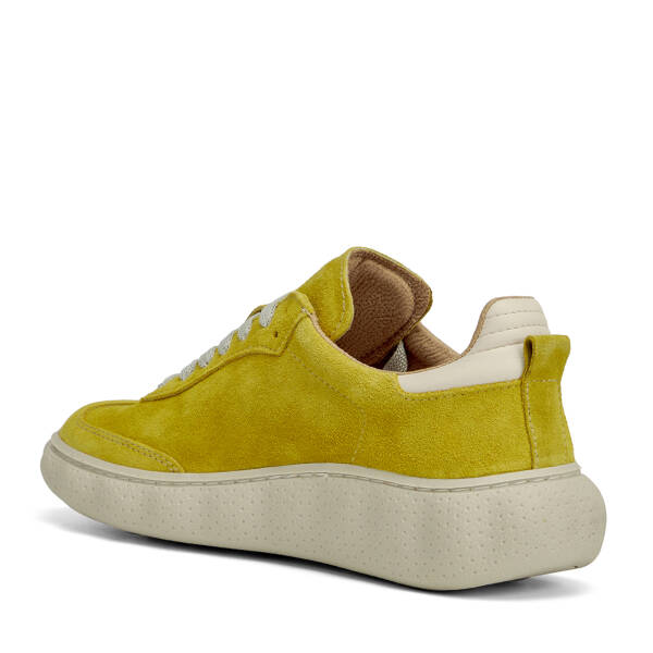 Sarı Hakiki Süet Deri Kadın Sneaker - K26I1AY68701-U28 - 4