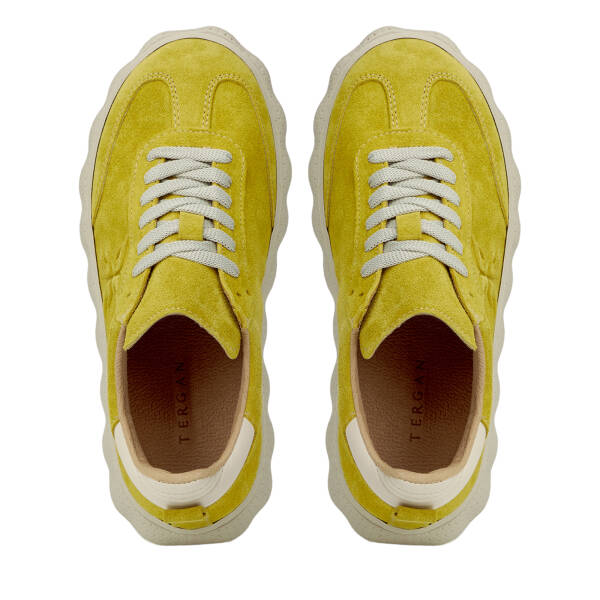Sarı Hakiki Süet Deri Kadın Sneaker - K26I1AY68701-U28 - 5