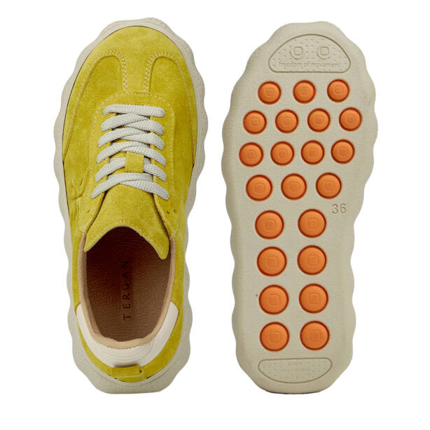 Sarı Hakiki Süet Deri Kadın Sneaker - K26I1AY68701-U28 - 6