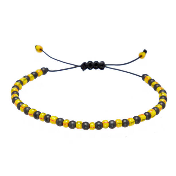 Sarı Hematit Unisex Bileklik - U1BLK0430040-D92 - Tergan