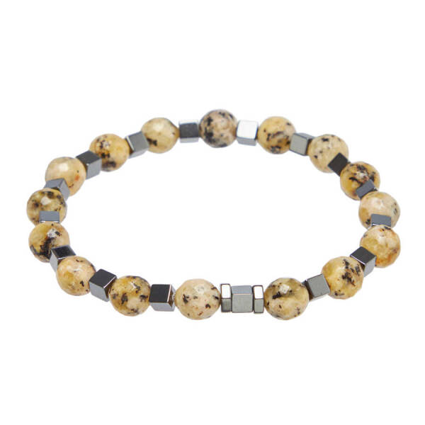 Sarı Jade Erkek Bileklik - E1BLK0410154-D92 - 1