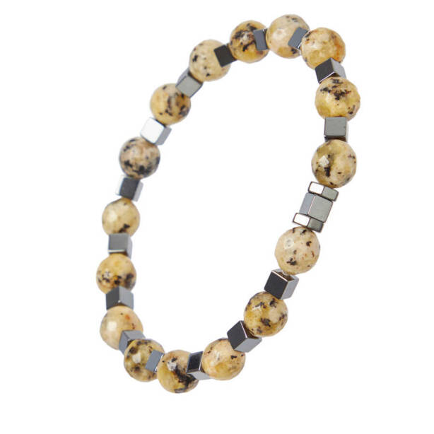 Sarı Jade Erkek Bileklik - E1BLK0410154-D92 - 2