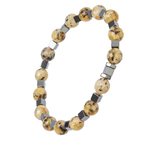 Sarı Jade Erkek Bileklik - E1BLK0410154-D92 - 2