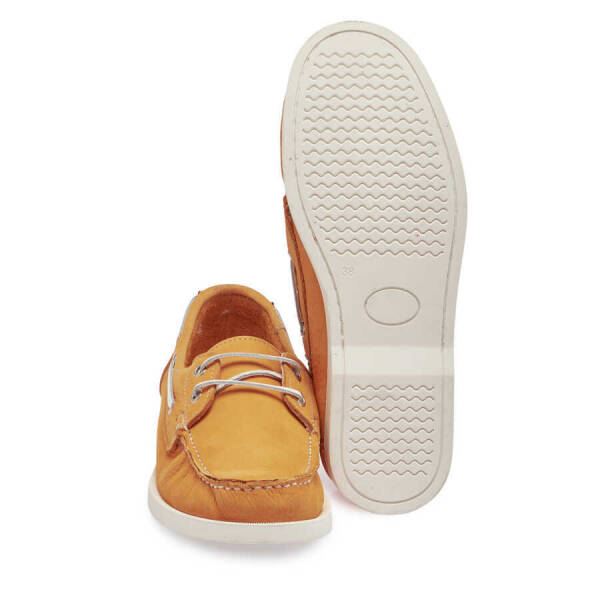 Sarı Nubuk Deri Kadın Loafer - K24I1AY67386-P4Q - 4