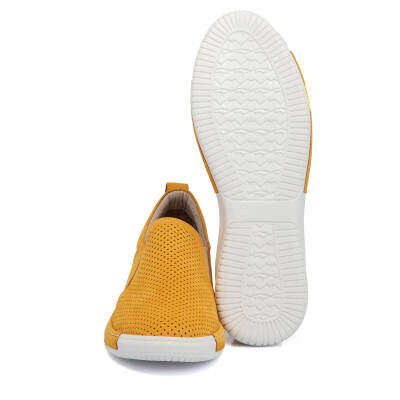  Sarı Nubuk Deri Kadın Sneaker - K21I1AY65394-P4Q - 4
