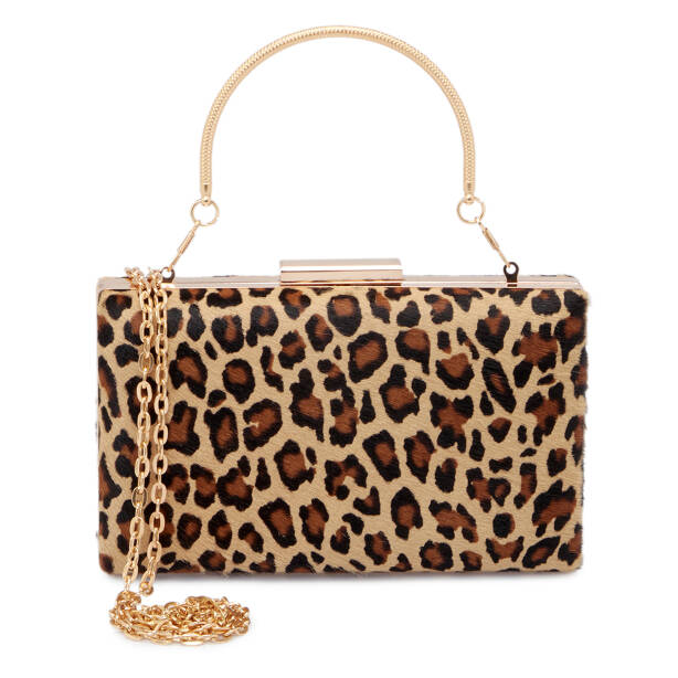 Sarı Tekstil Leopar Kadın Abiye Çanta - S25K1AB07929-T71 - Tergan