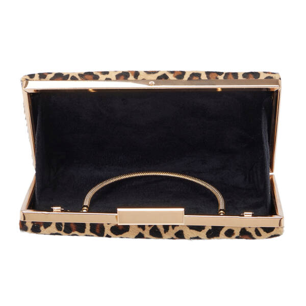 Sarı Tekstil Leopar Kadın Abiye Çanta - S25K1AB07929-T71 - 4