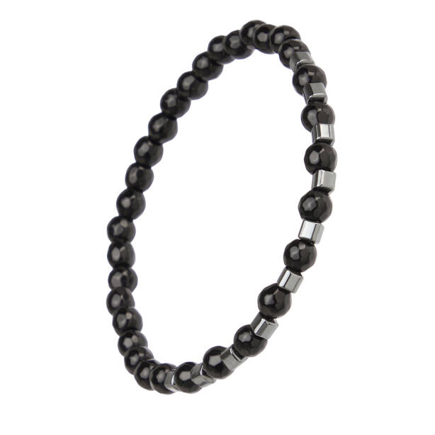 Siyah Akik Erkek Bileklik - E1BLK0410286-D62 - Tergan