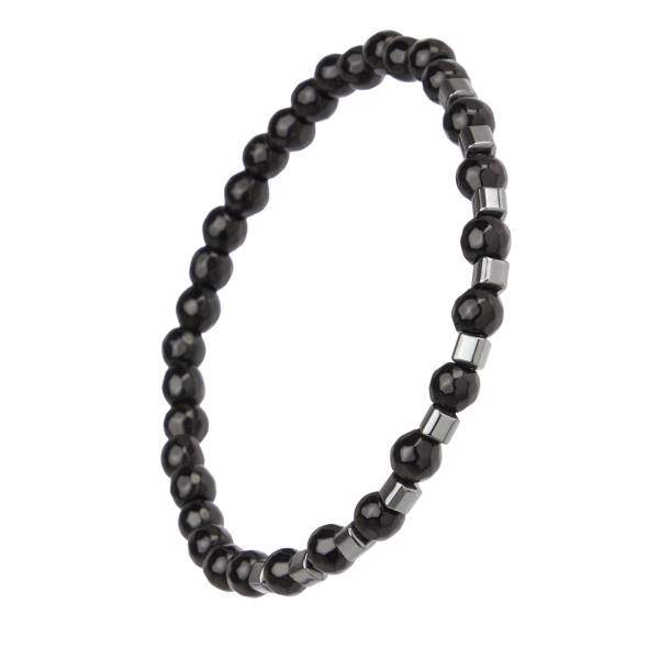 Siyah Akik Erkek Bileklik - E1BLK0410286-D62 - 2