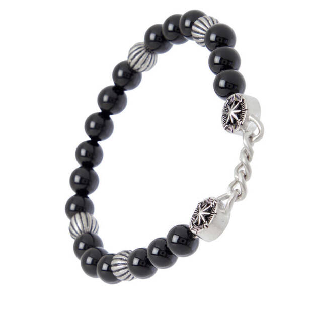 Siyah Akik Erkek Bileklik - E1BLK0410448-D62 - 2