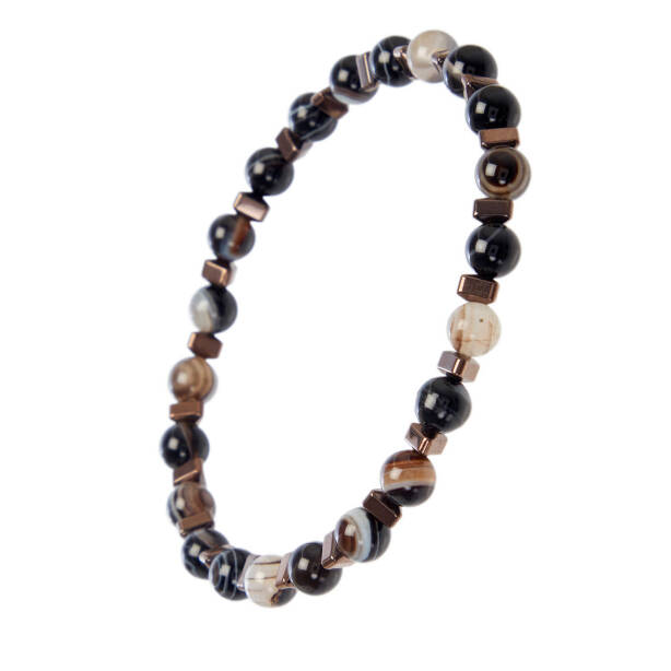 Siyah Akik Erkek Bileklik - E1BLK0410460-D62 - 2