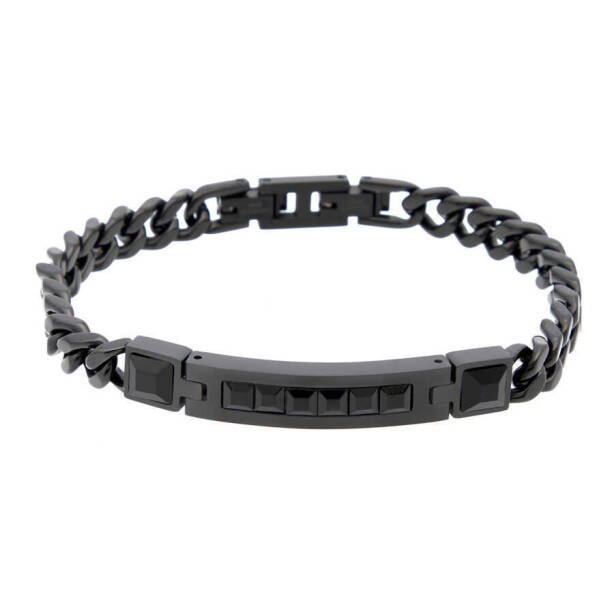 Siyah Çelik Erkek Bileklik - E1BLK0410330-D62 - 1