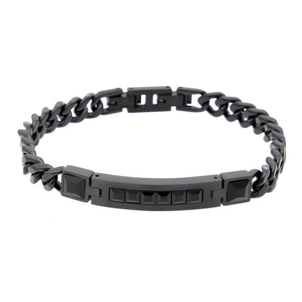 Siyah Çelik Erkek Bileklik - E1BLK0410330-D62 - 1