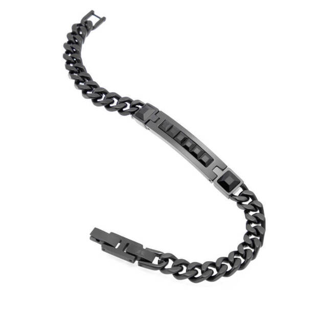 Siyah Çelik Erkek Bileklik - E1BLK0410330-D62 - 2