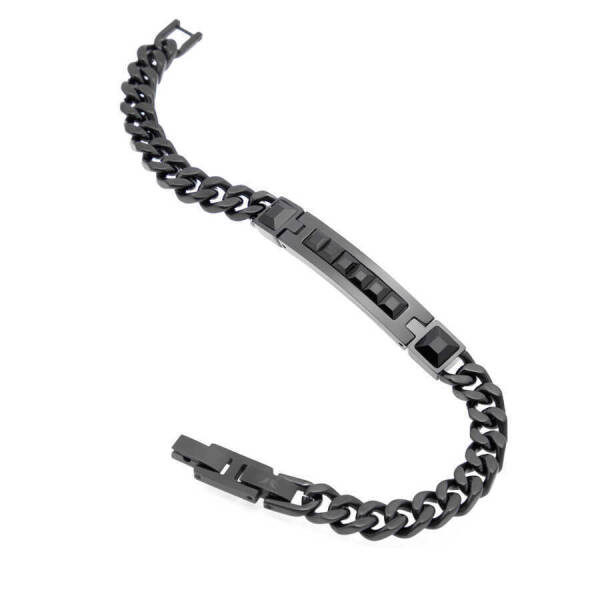 Siyah Çelik Erkek Bileklik - E1BLK0410330-D62 - 2