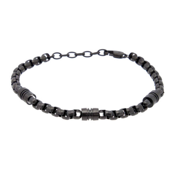 Siyah Çelik Erkek Bileklik - E1BLK0410337-D62 - 1