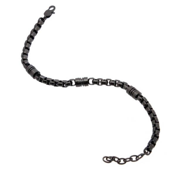 Siyah Çelik Erkek Bileklik - E1BLK0410337-D62 - 2