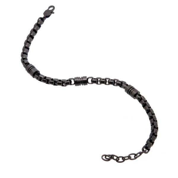 Siyah Çelik Erkek Bileklik - E1BLK0410337-D62 - 2