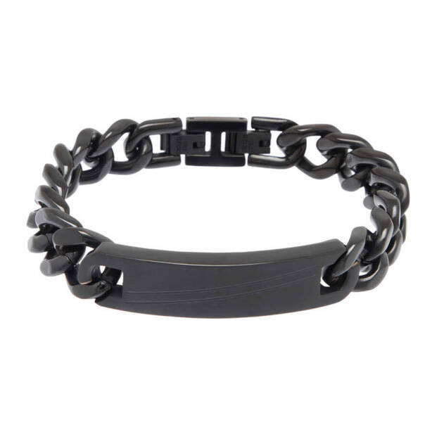 Siyah Çelik Erkek Bileklik - E1BLK0410437-D62 - 1