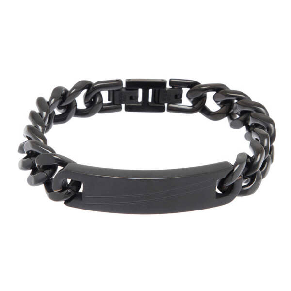 Siyah Çelik Erkek Bileklik - E1BLK0410437-D62 - 1