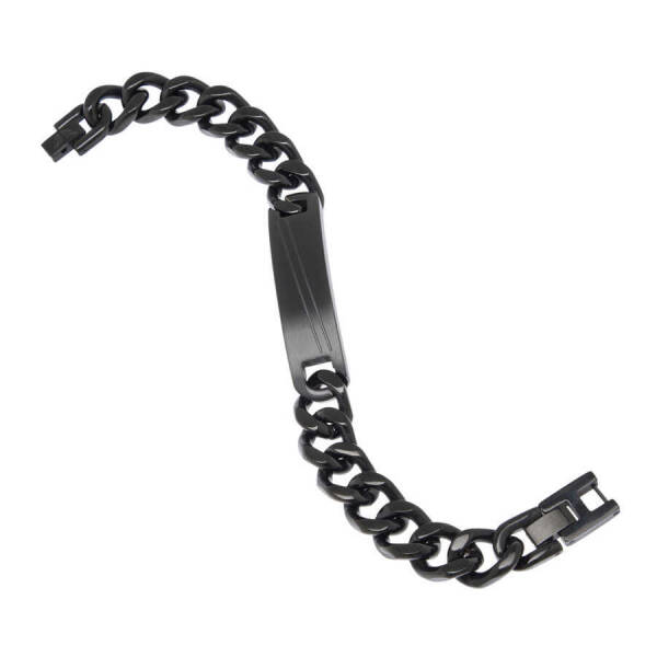 Siyah Çelik Erkek Bileklik - E1BLK0410437-D62 - 2