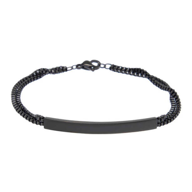 Siyah Çelik Erkek Bileklik - E1BLK0410443-D62 - 1