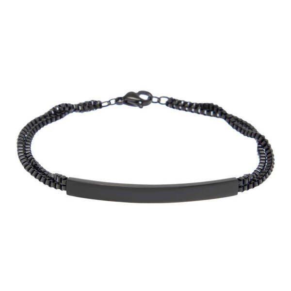 Siyah Çelik Erkek Bileklik - E1BLK0410443-D62 - 1