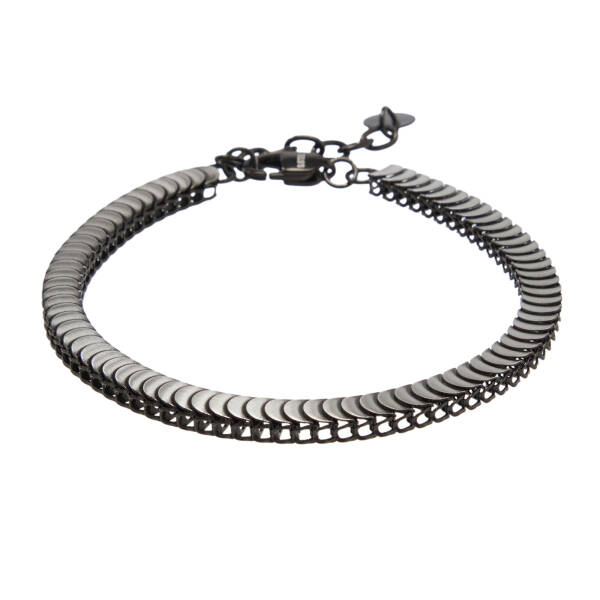 Siyah Çelik Erkek Bileklik - E1BLK0410498-D62 - 1