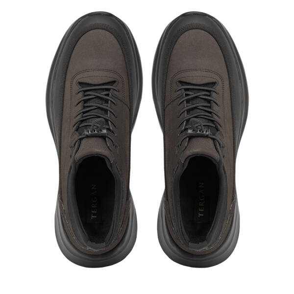 SİYAH-DERİ / ANTRASİT-NUBUK Hakiki Nubuk Deri Erkek Sneaker - E26S1AY57834-V4Q - 5