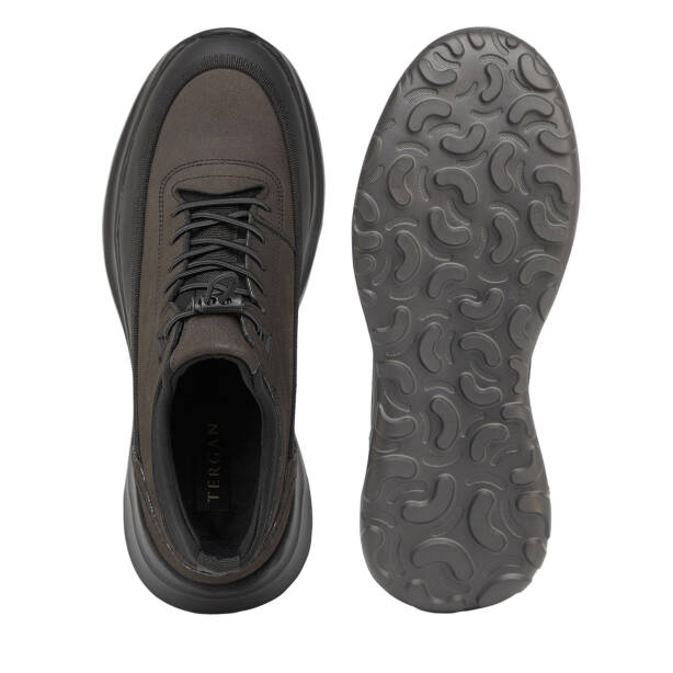 SİYAH-DERİ / ANTRASİT-NUBUK Hakiki Nubuk Deri Erkek Sneaker - E26S1AY57834-V4Q - 6