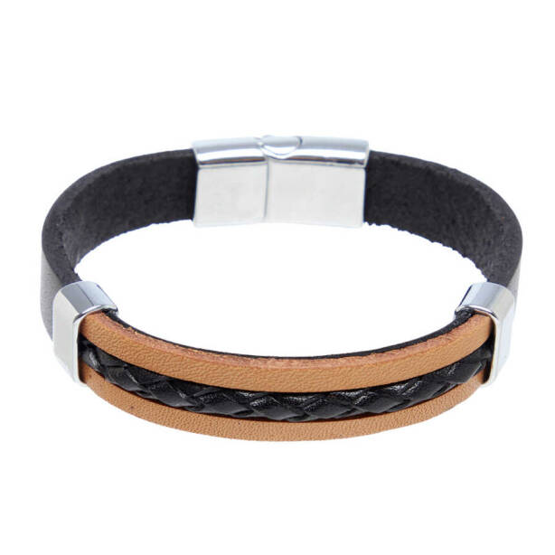 Siyah Deri Erkek Bileklik - E1BLK0410273-Q2W 