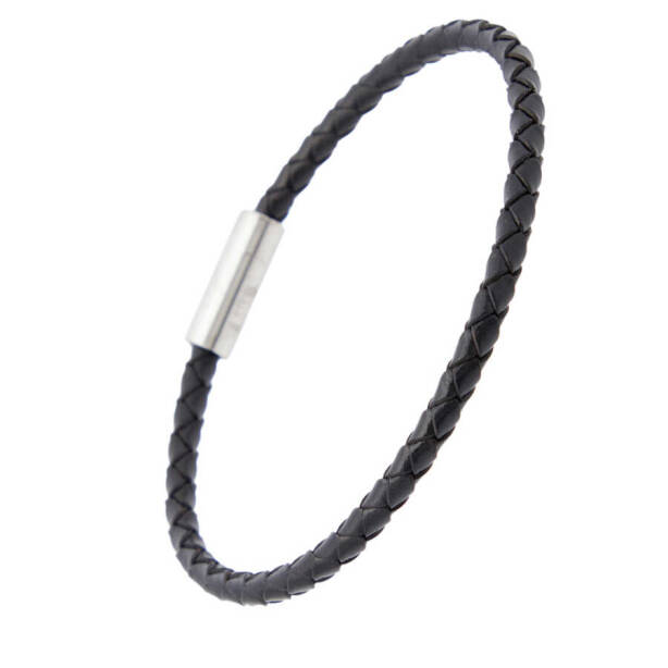 Siyah Deri Erkek Bileklik - E1BLK0410341-D62 - 2