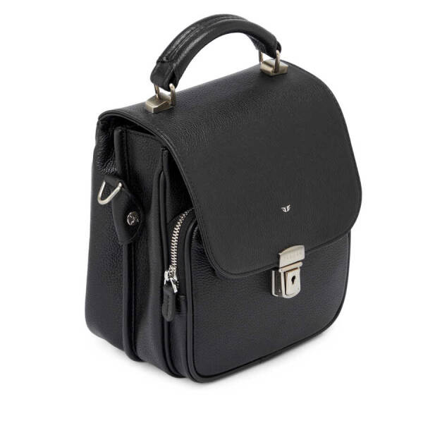 Siyah Hakiki Deri Erkek Çapraz Askılı Çanta - S1AC00002928-A6F - 2