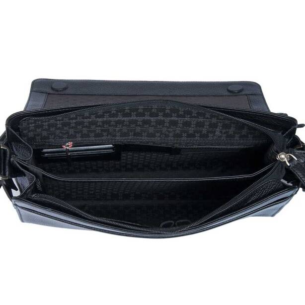 Siyah Hakiki Deri Erkek Çapraz Askılı Çanta - S1AC00002963-A41 - 4