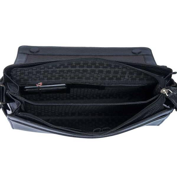 Siyah Hakiki Deri Erkek Çapraz Askılı Çanta - S1AC00002963-A41 - 4