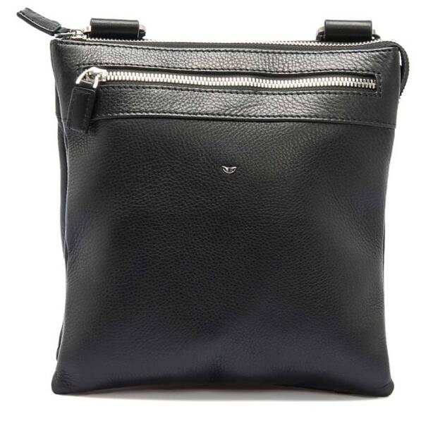 Siyah Hakiki Deri Erkek Çapraz Askılı Çanta - S1AC00021110-A85 - 1