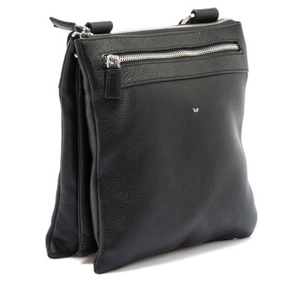 Siyah Hakiki Deri Erkek Çapraz Askılı Çanta - S1AC00021110-A85 - 2