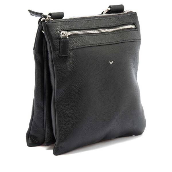 Siyah Hakiki Deri Erkek Çapraz Askılı Çanta - S1AC00021110-A85 - 2