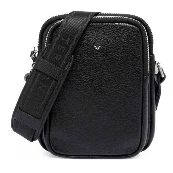 Siyah Hakiki Deri Erkek Çapraz Askılı Çanta - S1AC00021187-A6F - 1